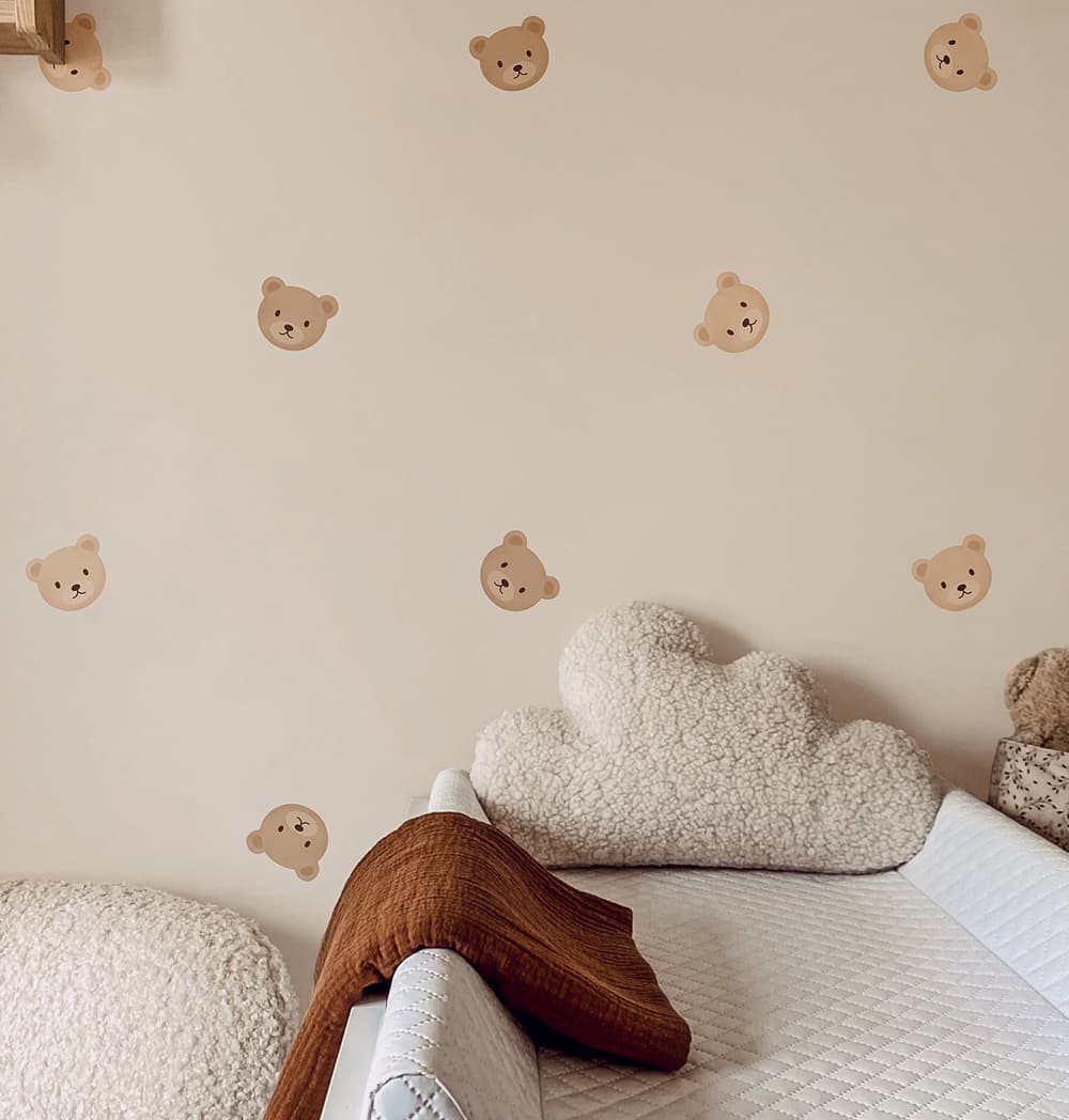 Teddybeer behang voor de kinderkamer
