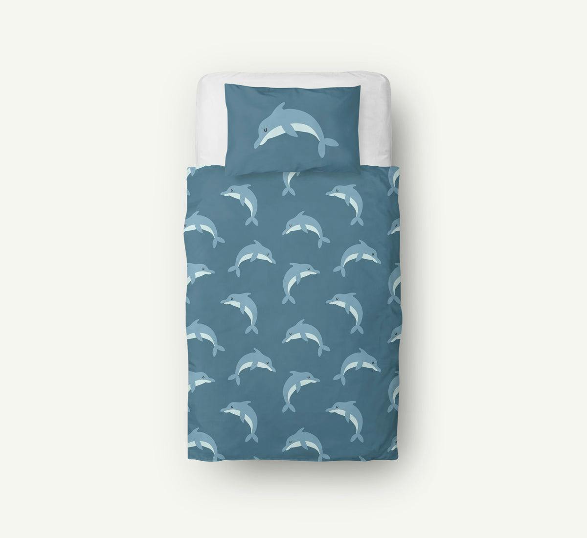 Dekbedovertrek - Dolfijnen - Blauw